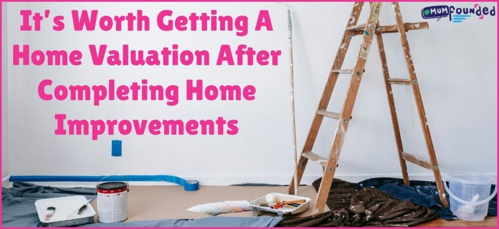 text: It’s Worth Getting A Home Valuation After Completing Home Improvements. - When must you get your home valued?
Image: Lounge being repainted